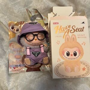 Authentic LABUBU Have A Seat Zizi purple- Prada outfit included